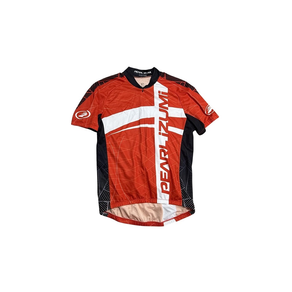 Pearl‎ Izumi Performance Cycling Jersey Mens M Red Black Full Zip Bike Shirt